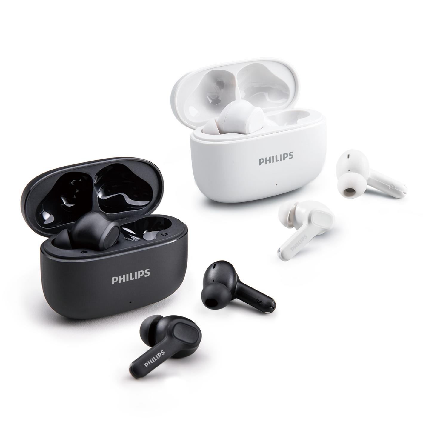 PHILIPS 強力低音入耳式無線藍牙耳機(TAT1109)-黑/白