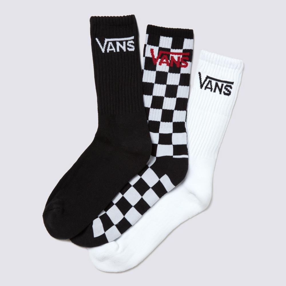 Classic Crew 黑色/白色/棋盤格長襪3入組
