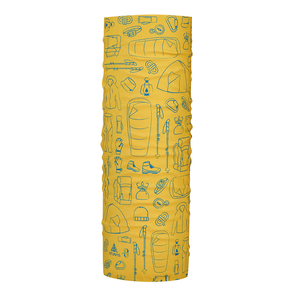 循環COOLMAX抗菌頭巾(A1ACGZ09NC陽光黃/登山/單車/防曬/通勤/台灣製)