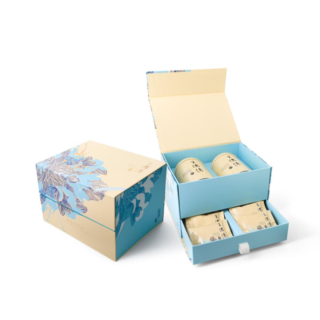 【雲月合茗 | 茗悅雙層禮盒】阿里山高山金萱烏龍120g+北埔東方美人40g+古樹紅茶小團鬆點8片-王德傳