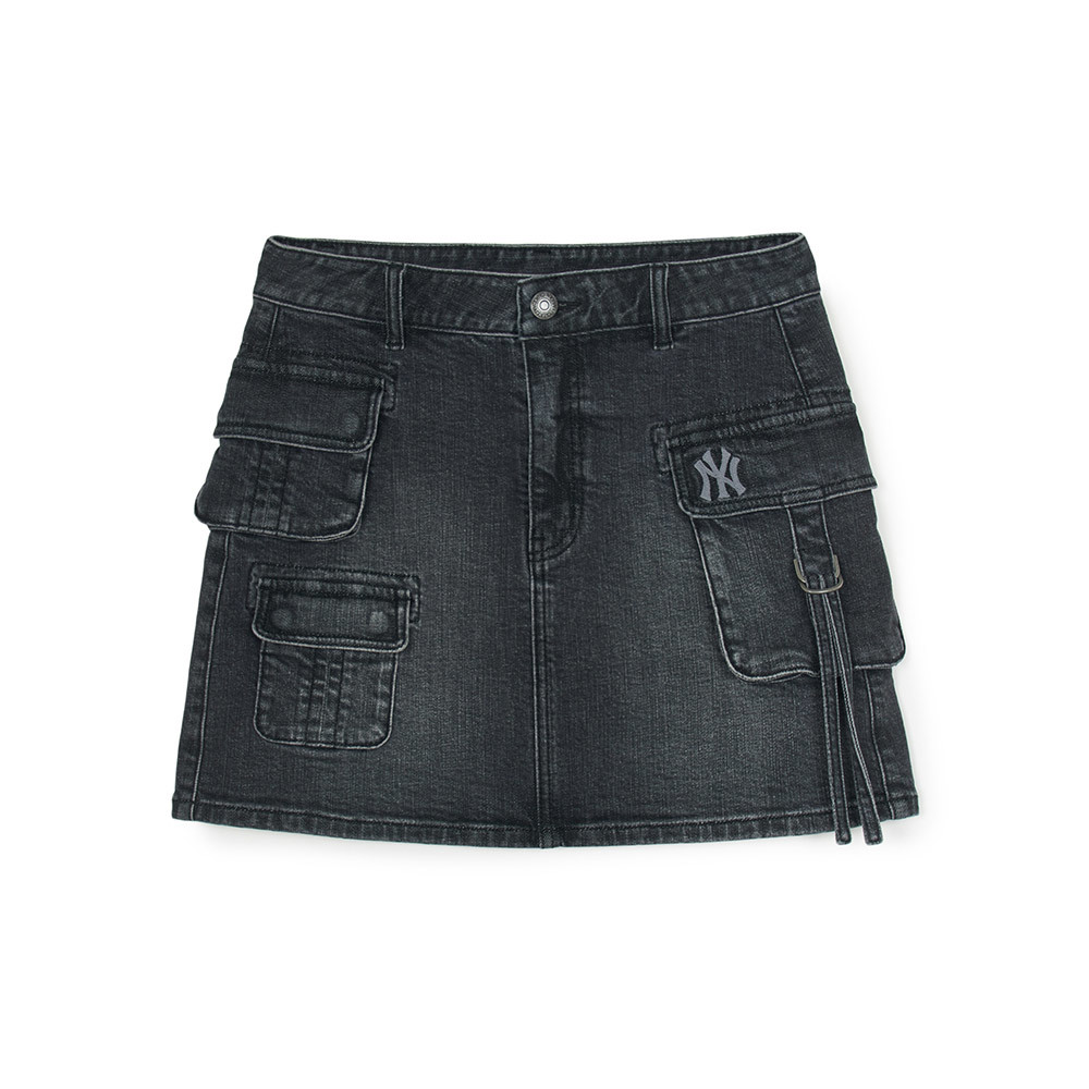MLB 女版牛仔丹寧短裙  紐約洋基隊 (3FDSB0254-50BKS)