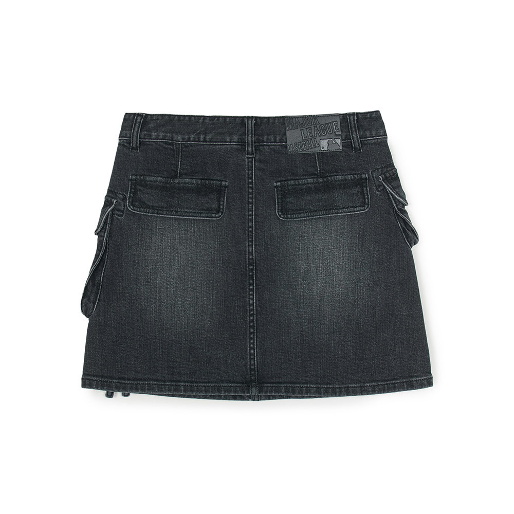 MLB 女版牛仔丹寧短裙  紐約洋基隊 (3FDSB0254-50BKS)