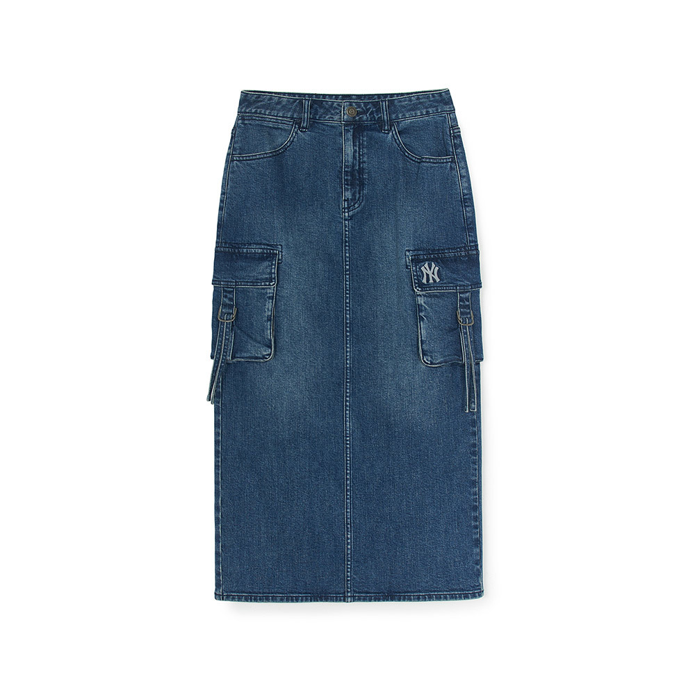 MLB 女版牛仔丹寧長裙  紐約洋基隊 (3FDSB0554-50INS)