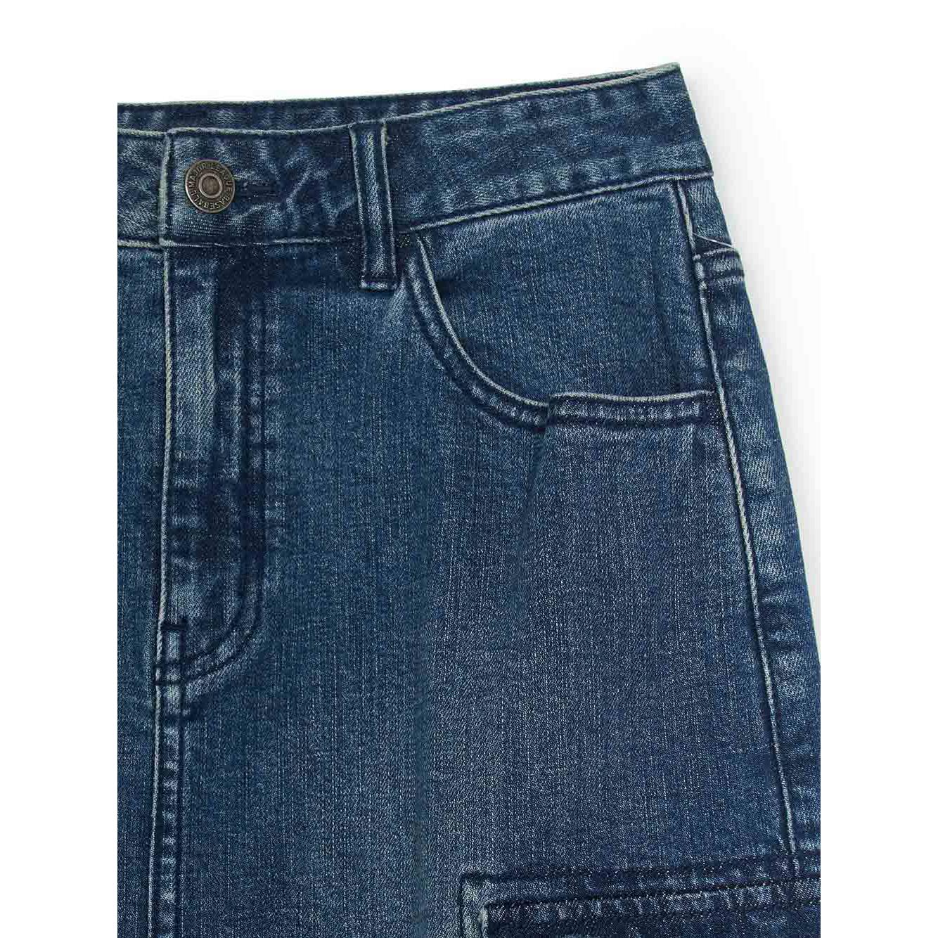 MLB 女版牛仔丹寧長裙  紐約洋基隊 (3FDSB0554-50INS)