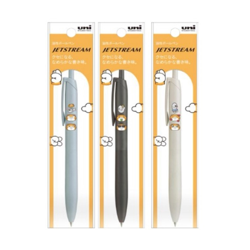 (限量)三菱UNI x 白爛貓 JETSTREAM Lite 輕盈感溜溜筆(SXN-LS)-天空藍/消光黑/貝殼白