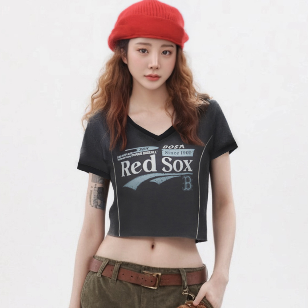 MLB 女版短袖T恤 Varsity系列 波士頓紅襪隊 (3FTSV0354-43CGS)