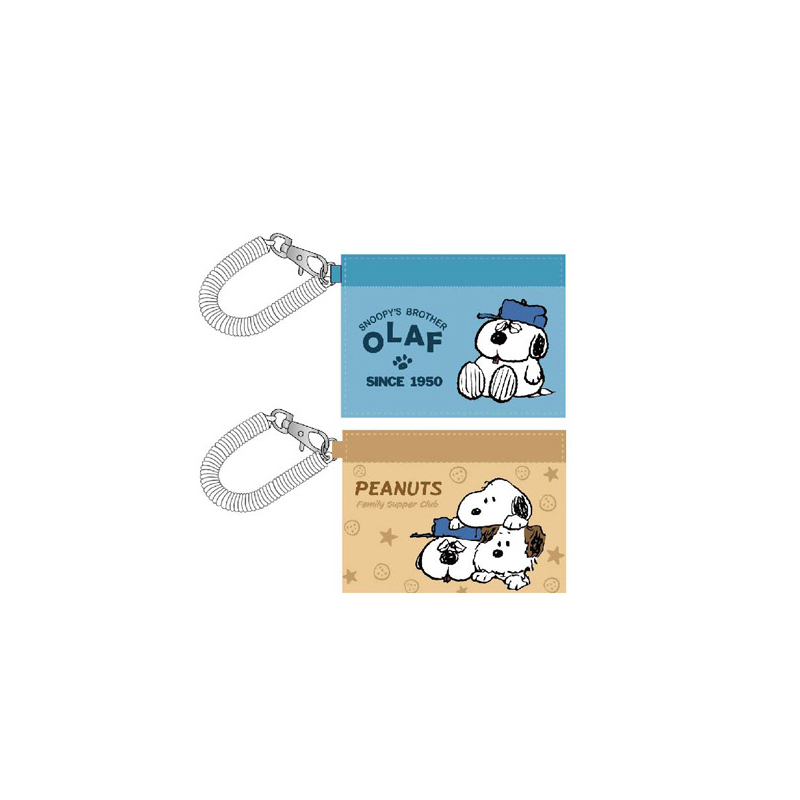 SNOOPY OLAF 皮質多功能票卡夾(隨機出貨)