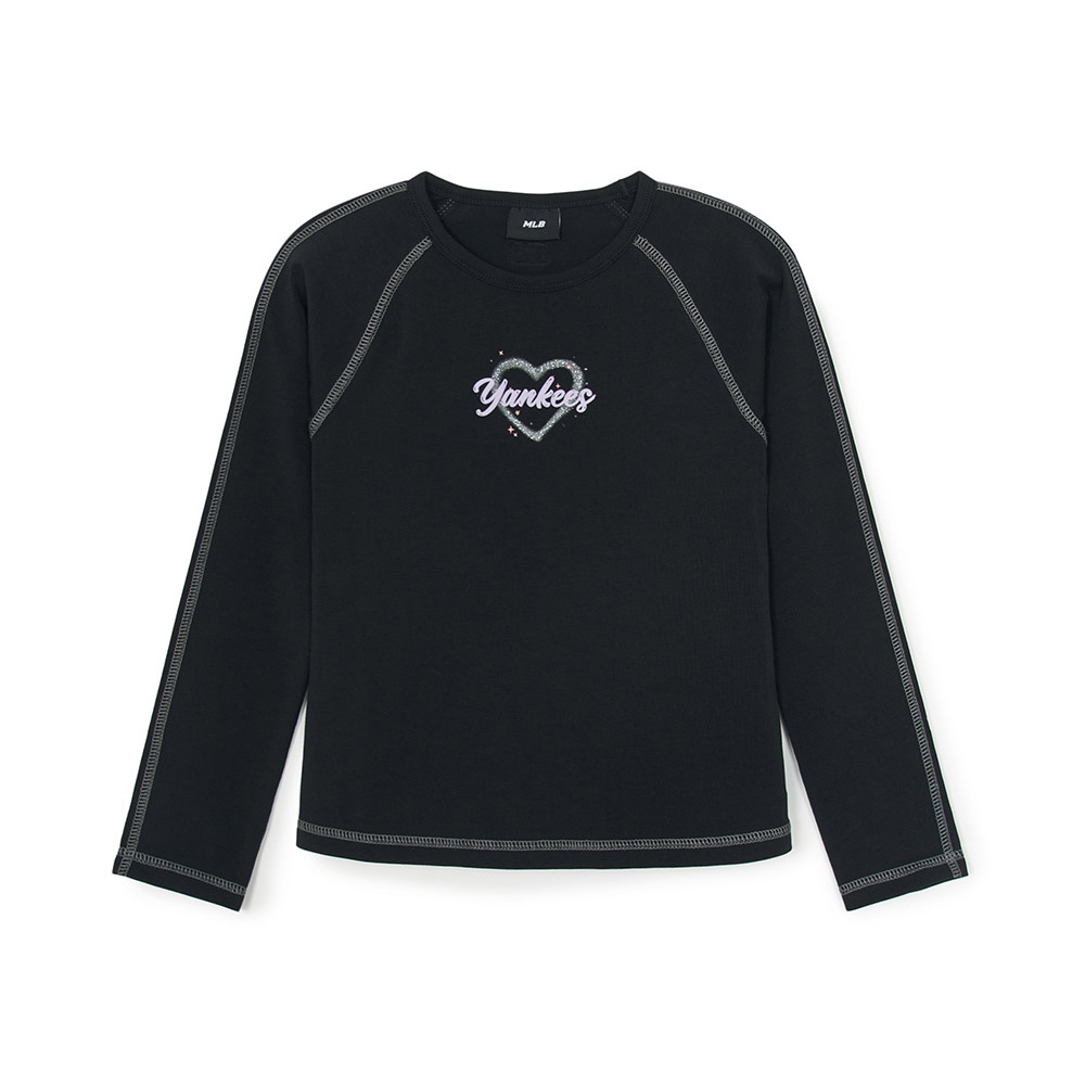 MLB KIDS 長袖T恤 童裝 Heart系列 紐約洋基隊 (7FTSH0154-50BKS)