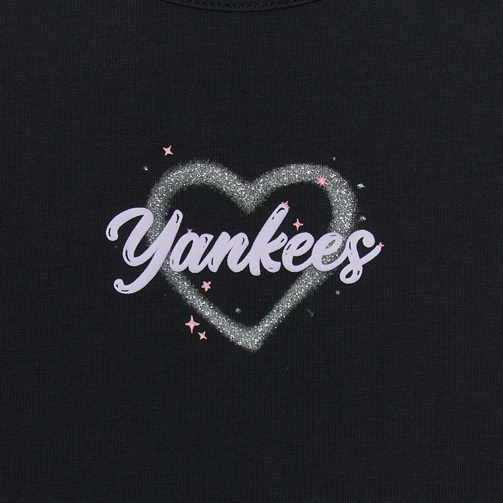 MLB KIDS 長袖T恤 童裝 Heart系列 紐約洋基隊 (7FTSH0154-50BKS)