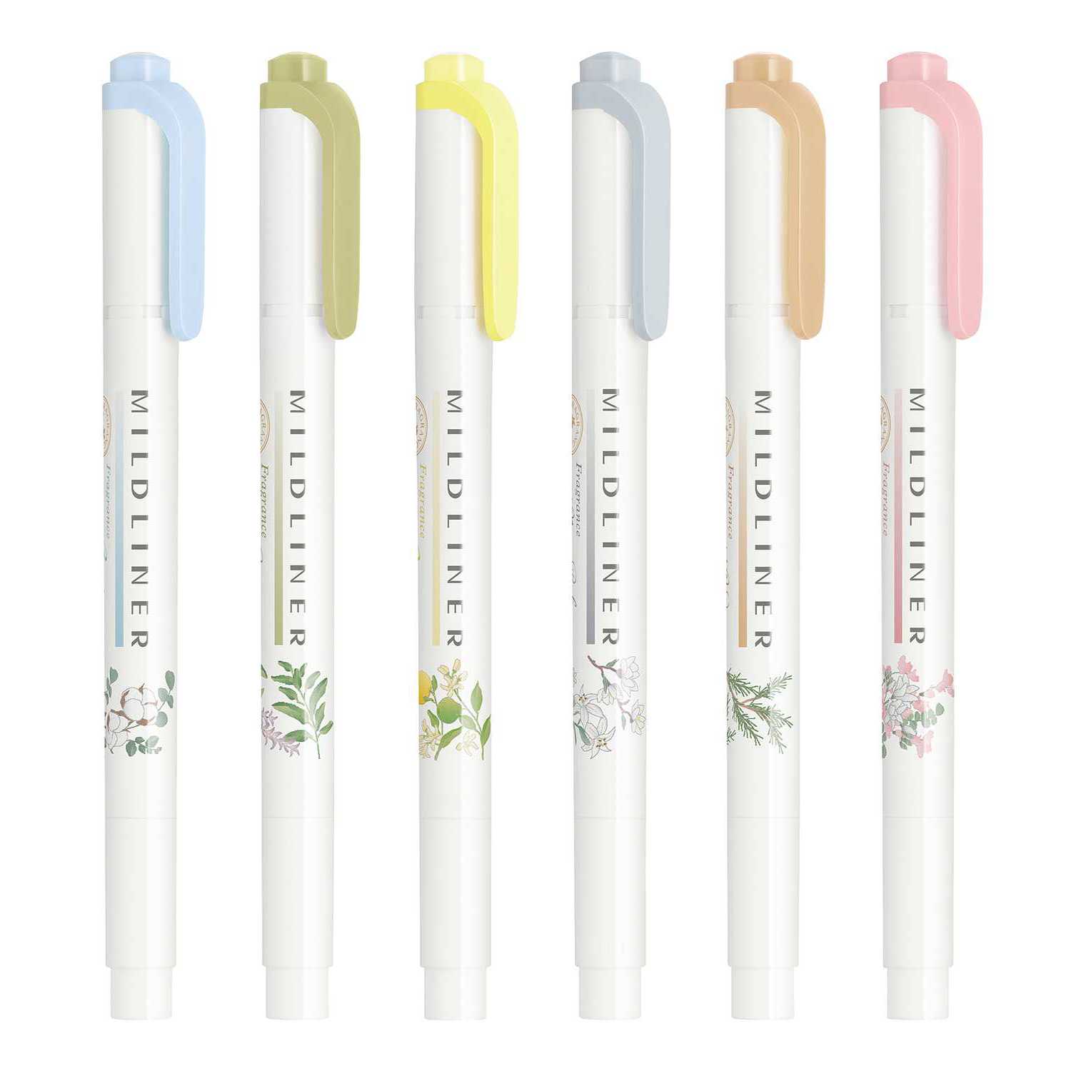 斑馬ZEBRA WKT7 香氛雙頭螢光筆-木棉花香/木質香/柑橘香/百合香/森林香/花束香