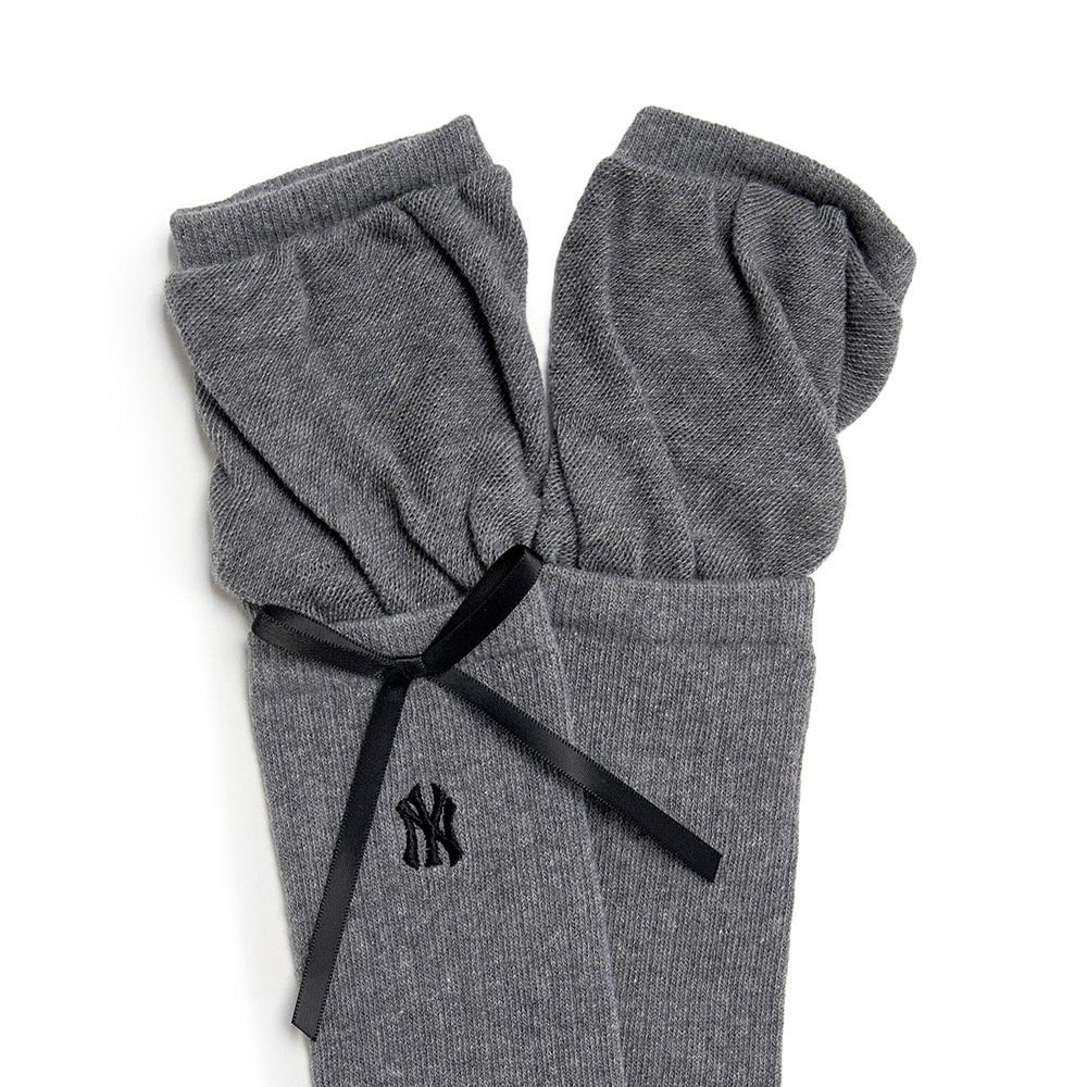 MLB KIDS 拼接層次及膝襪 童襪 Heart系列 紐約洋基隊 (7FSOH015N-50MGD)