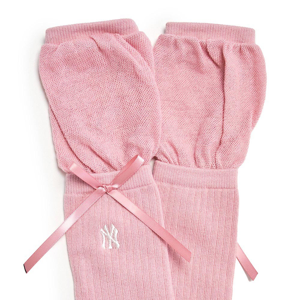 MLB KIDS 拼接層次及膝襪 童襪 Heart系列 紐約洋基隊 (7FSOH015N-50PKL)