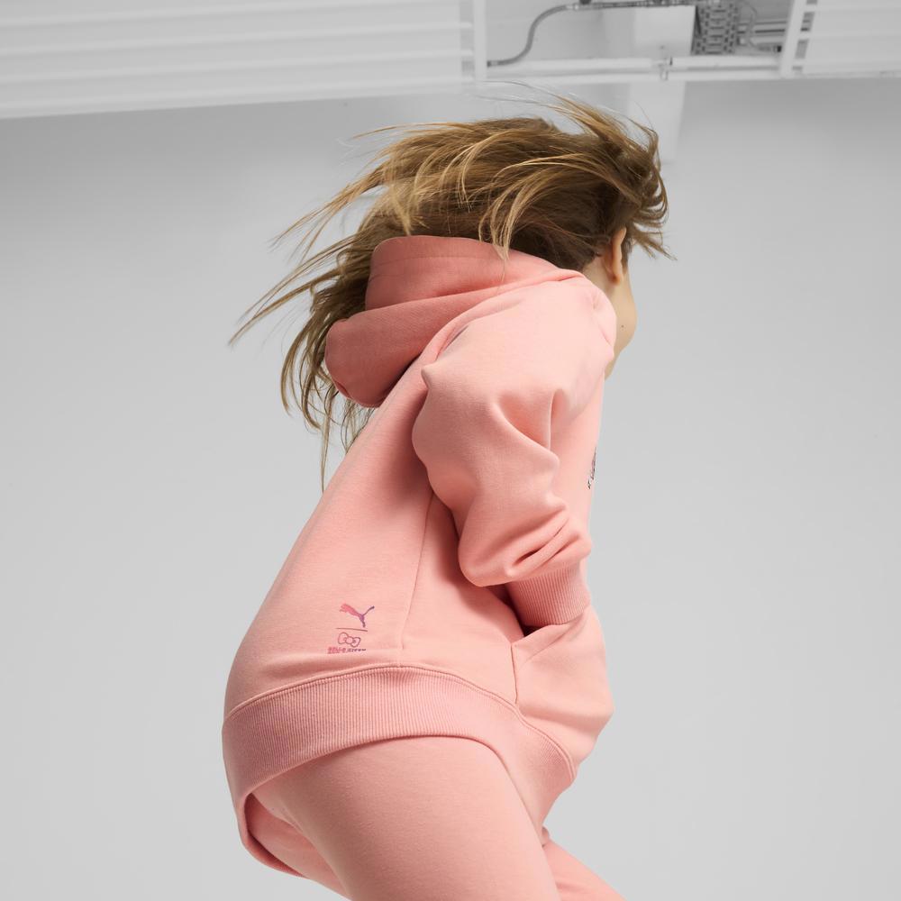 PUMA 基本系列Hello Kitty寬鬆長厚連帽T恤 孩童