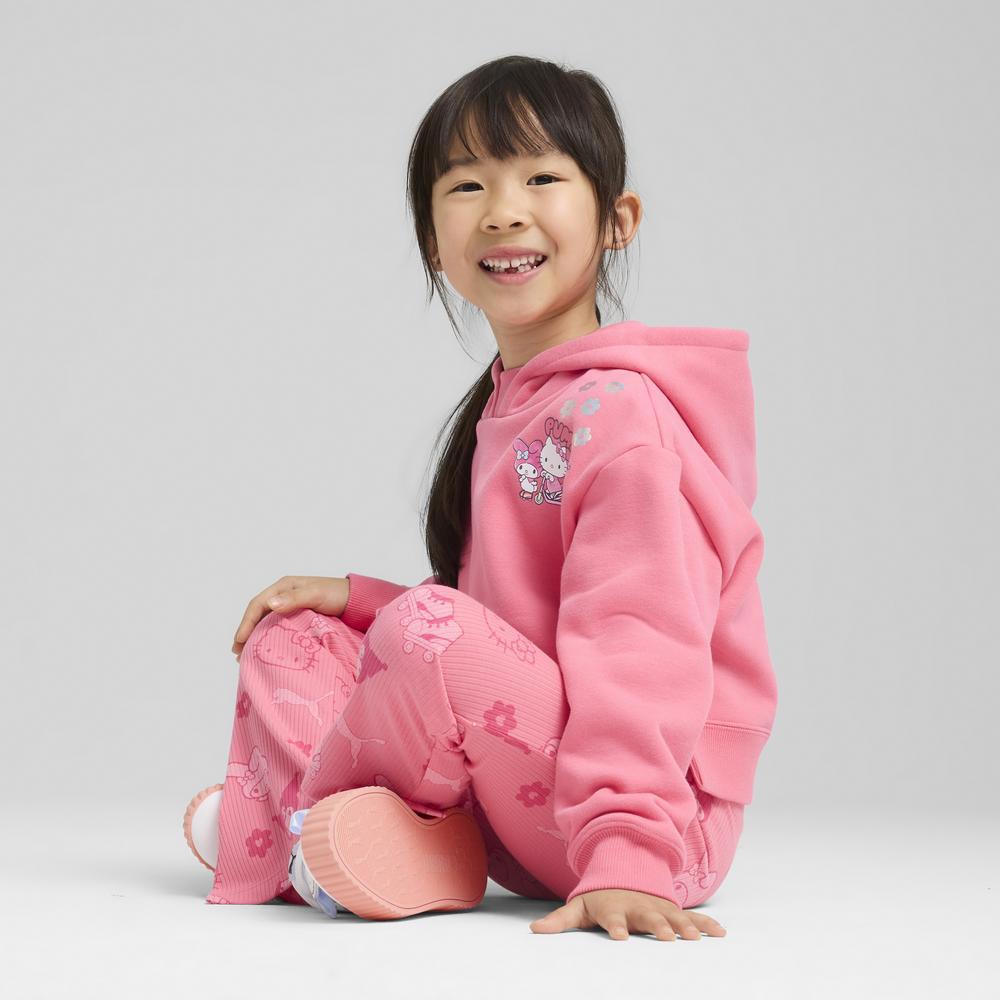 PUMA 基本系列Hello Kitty寬鬆長厚連帽T恤 孩童