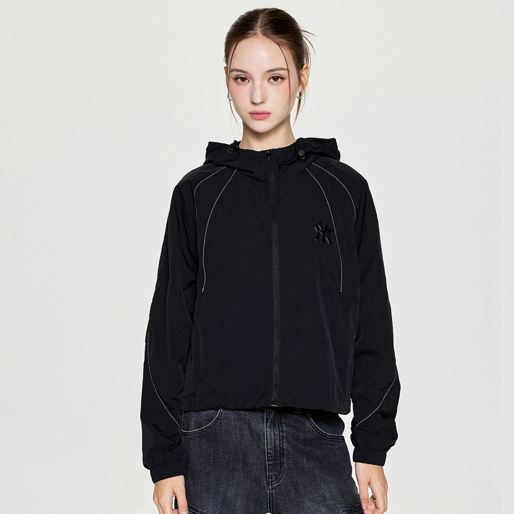 MLB 女版拉練外套 機能外套 防潑水 防風 紐約洋基隊 (3FWJB0454-50BKS)