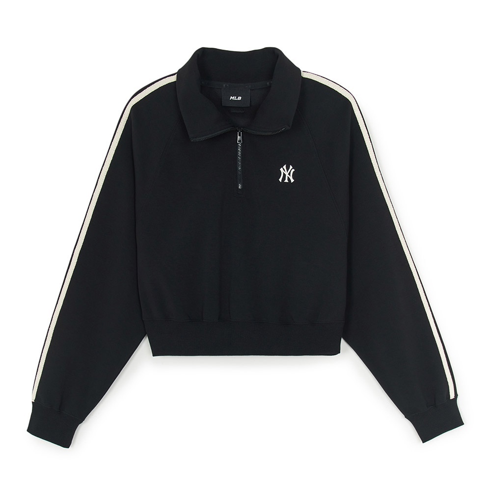 MLB 抗UV女版半拉鍊長袖大學T Varsity系列 紐約洋基隊 (3FMTV1354-50BKS)