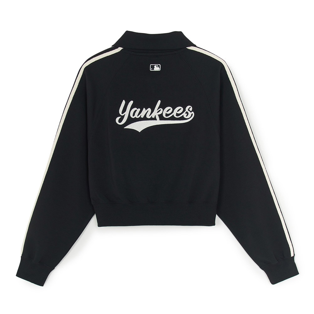 MLB 抗UV女版半拉鍊長袖大學T Varsity系列 紐約洋基隊 (3FMTV1354-50BKS)