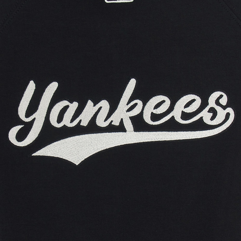 MLB 抗UV女版半拉鍊長袖大學T Varsity系列 紐約洋基隊 (3FMTV1354-50BKS)