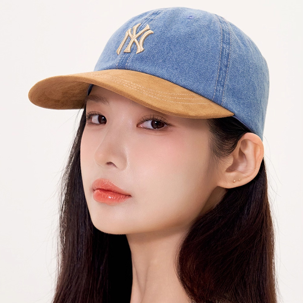 MLB 可調式牛仔丹寧軟頂棒球帽 紐約洋基隊 (3ACPB125N-50BGS)