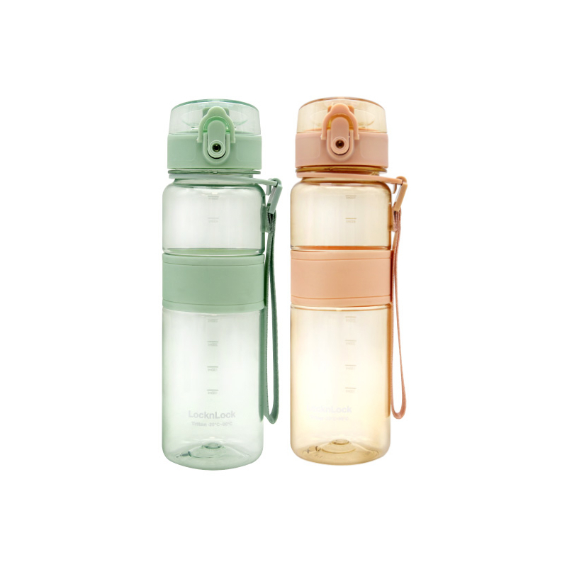 樂扣樂扣LocknLock Tritan優質彈蓋提帶水壺(500ml)-奶茶色/淡莫綠