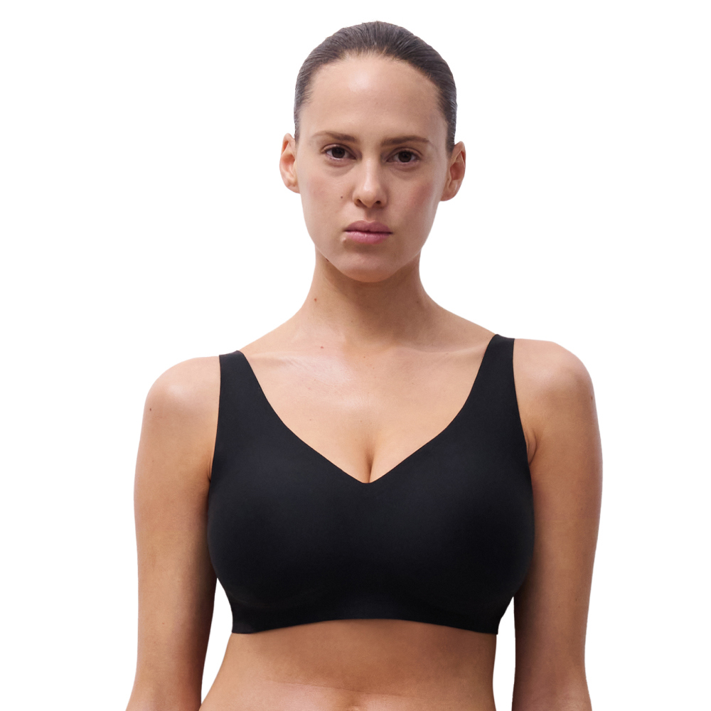 【Chantelle Lab】機能升級V領無痕內衣>S-2XL>黑色(26BQB_011)【Soft Stretch Power】