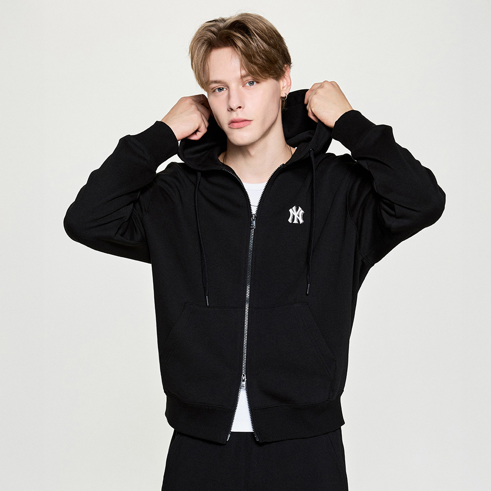 MLB 拉鍊連帽外套 紐約洋基隊 (3ATRB0154-50BKS)