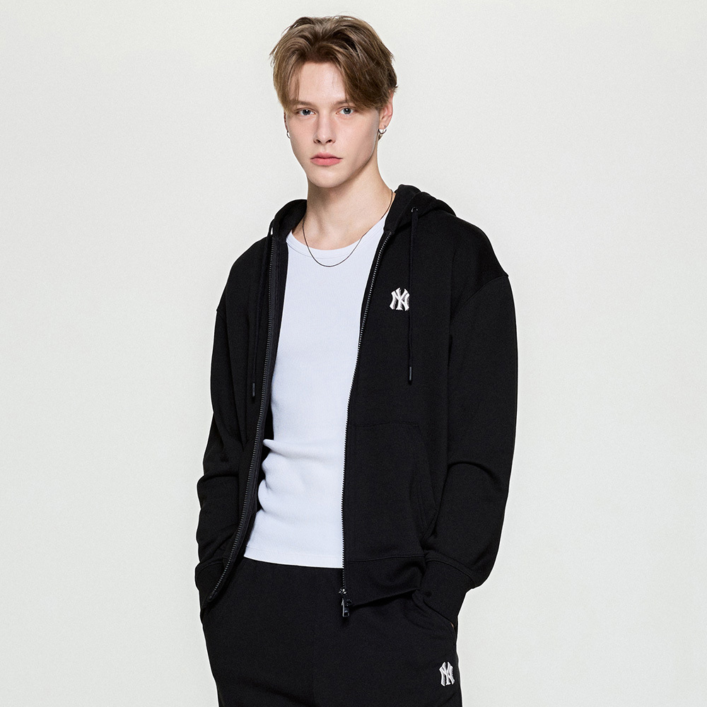 MLB 拉鍊連帽外套 紐約洋基隊 (3ATRB0154-50BKS)