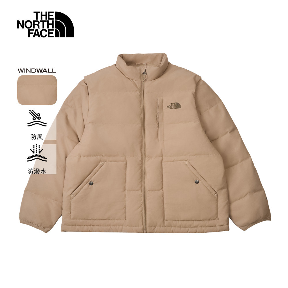 The North Face北面男款棕色DWR防潑水羽絨外套｜8DUGBOX－迪克運動旗艦