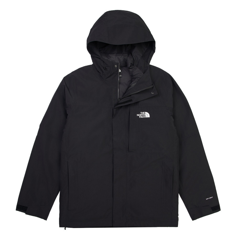 The North Face北面男款黑色DryVent防水透氣三合一外套｜8DWXJK3