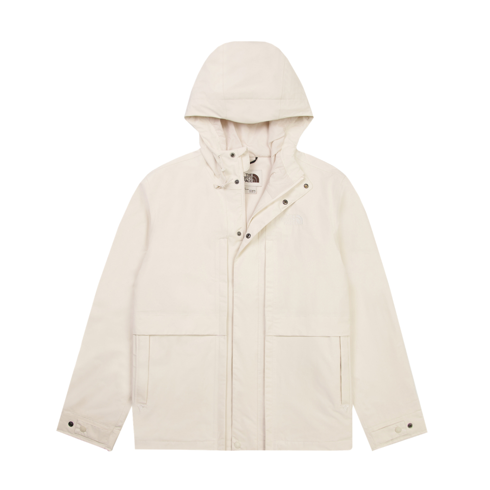 The North Face北面男款米白色DryVent防水透氣衝鋒衣｜8DXJQLI