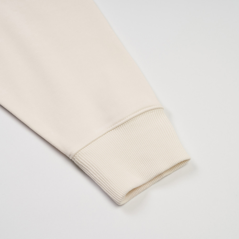 The North Face北面男女款米白色大尺寸品牌印花長袖大學T｜8F0MQLI