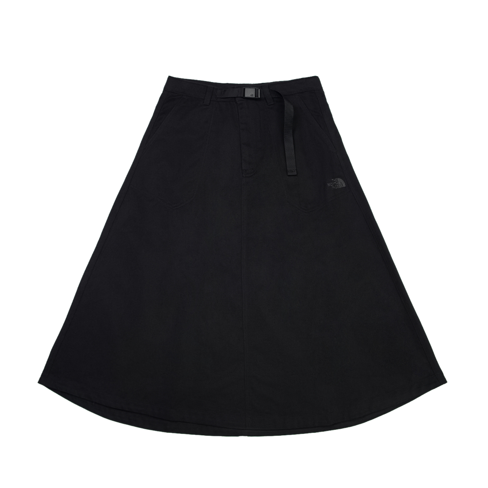 The North Face北面女款黑色純棉附腰帶短裙｜8DWYJK3
