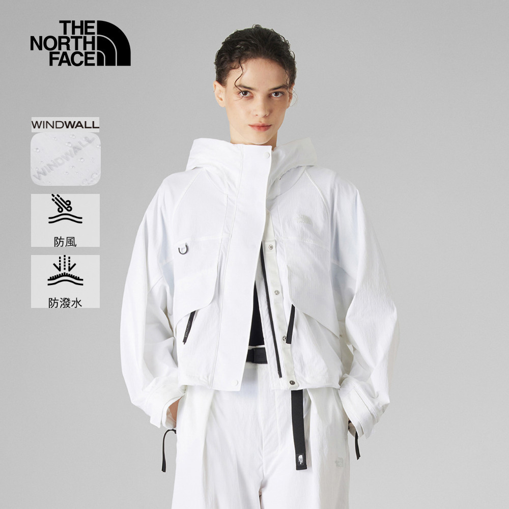 The North Face UE女款白色DWR防潑水防風外套｜8E6RFN4－快邁運動旗艦