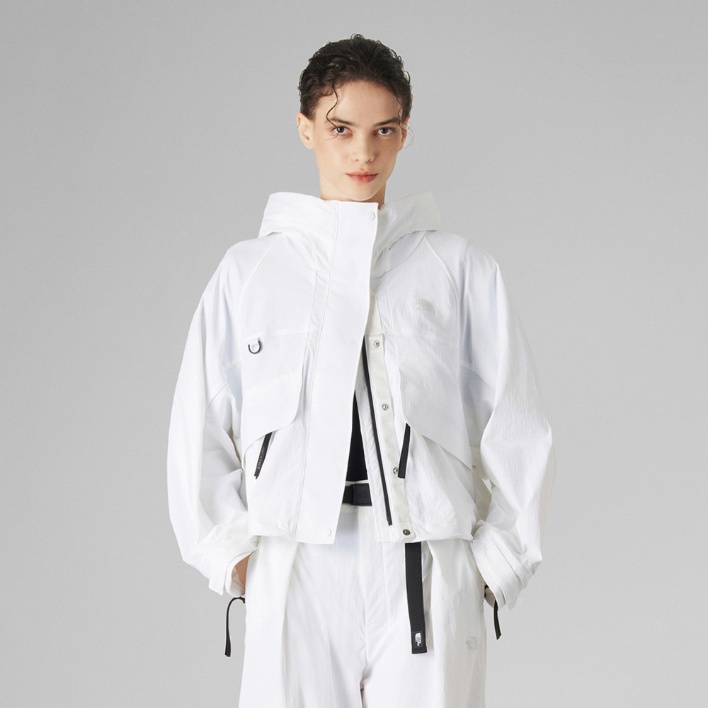 UE女款白色DWR防潑水防風外套｜8E6RFN4