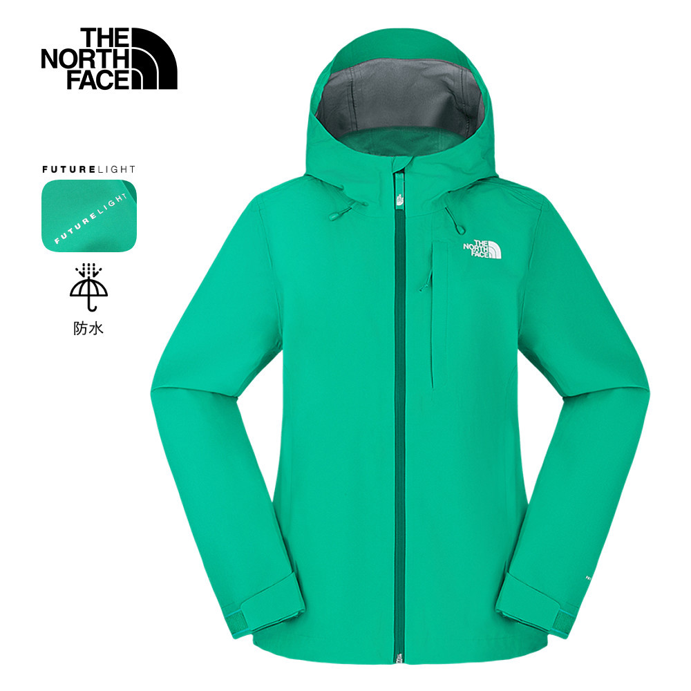 The North Face北面女款綠色FUTURELIGHT防水透氣衝鋒衣｜8DF1BOY－動感運動