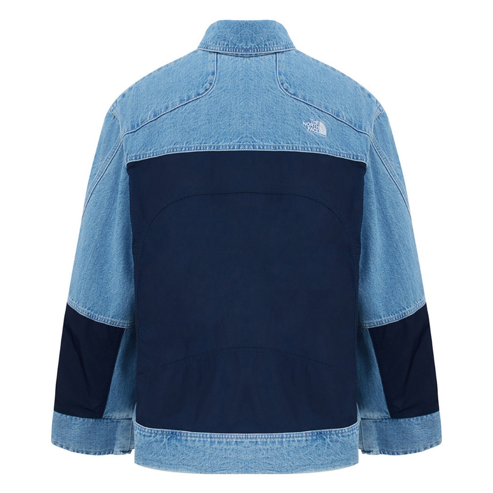 UE女款藍色純棉多口袋設計丹寧輕量風衣｜8E6VDF7