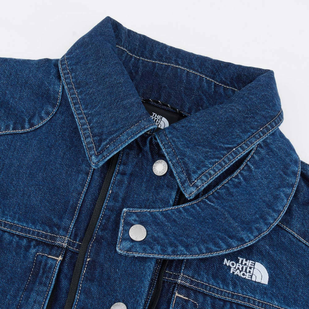 UE女款藍色純棉多口袋設計丹寧輕量風衣｜8E6VDG7