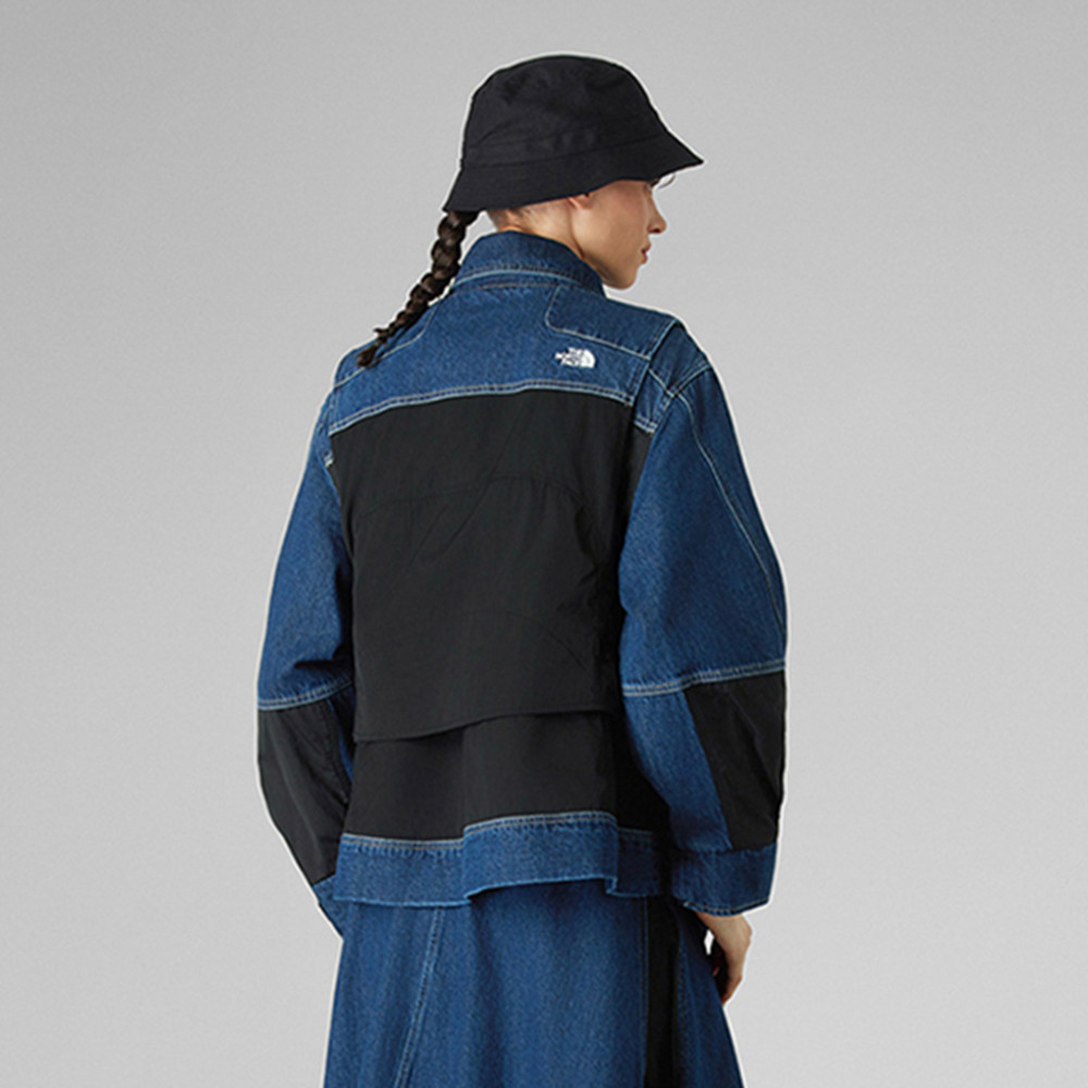 UE女款藍色純棉多口袋設計丹寧輕量風衣｜8E6VDG7