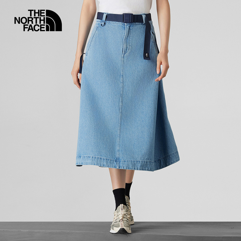The North Face UE女款藍色純棉附可拆卸腰帶丹寧短裙｜8E6XDF7－BPPDRM潮流