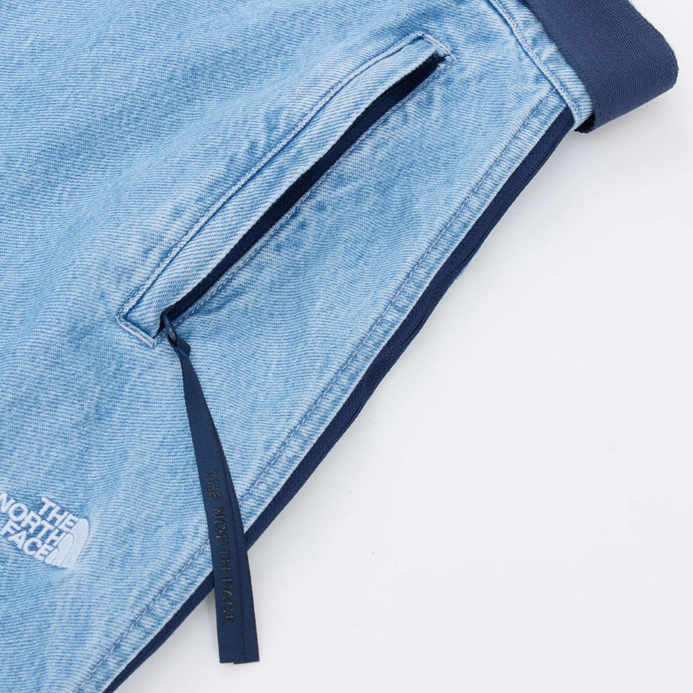 UE女款藍色純棉附可拆卸腰帶丹寧短裙｜8E6XDF7