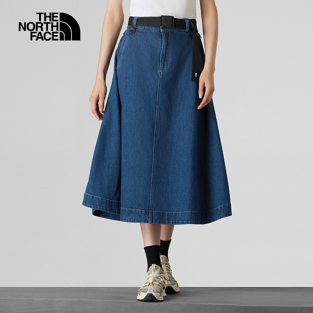 The North Face UE女款藍色純棉附可拆卸腰帶丹寧短裙｜8E6XDG7｜純棉短裙－