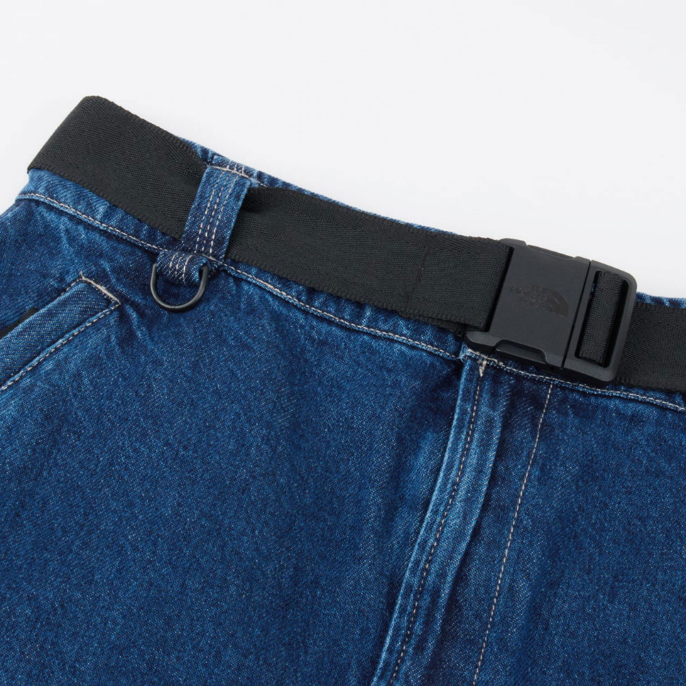 UE女款藍色純棉附可拆卸腰帶丹寧短裙｜8E6XDG7