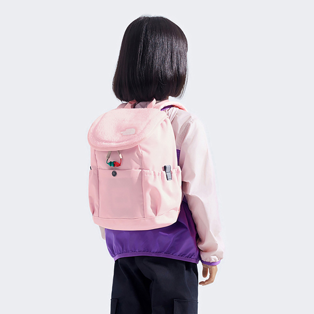 The North Face北面兒童粉色翻蓋式拉鍊休閒後背包｜52VWF1Z