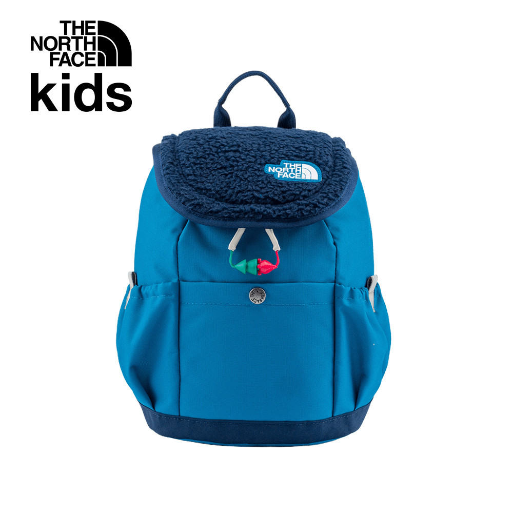 The North Face北面兒童藍色翻蓋式拉鍊休閒後背包｜52VWDIA