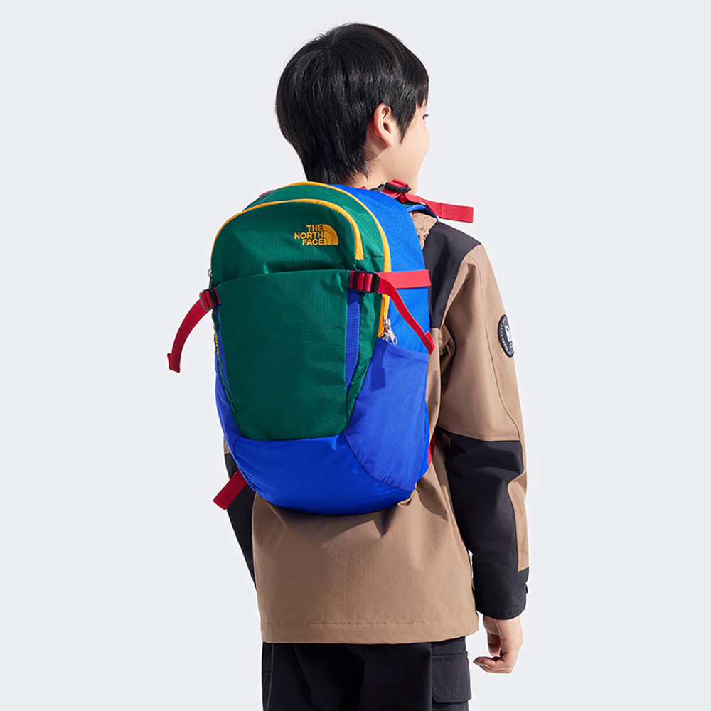The North Face北面兒童綠藍拼接大容量休閒後背包｜87SJBIC