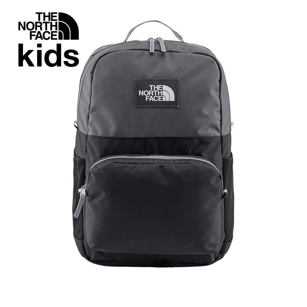 The North Face北面兒童灰黑拼接舒適背負大容量休閒後背包｜8EEWWUO
