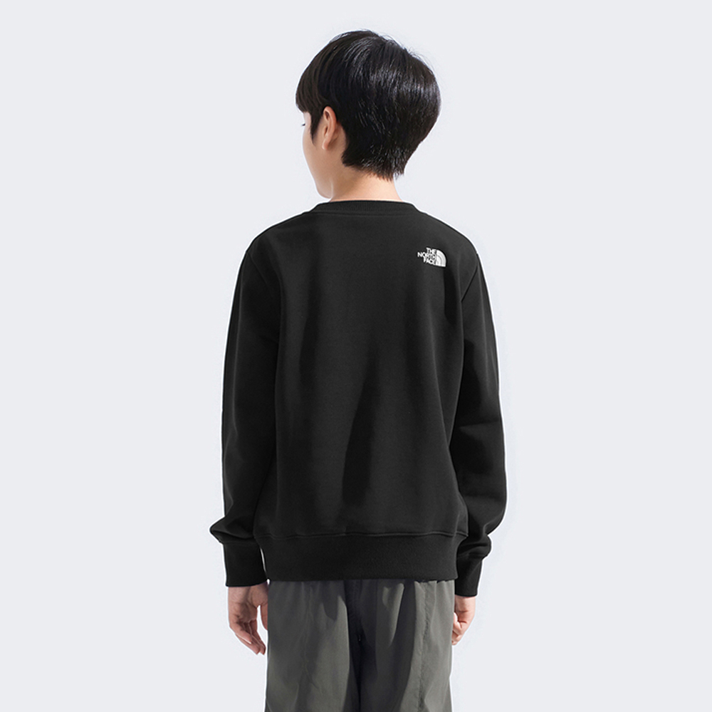 The North Face北面兒童黑色長袖大學T｜8F12JK3