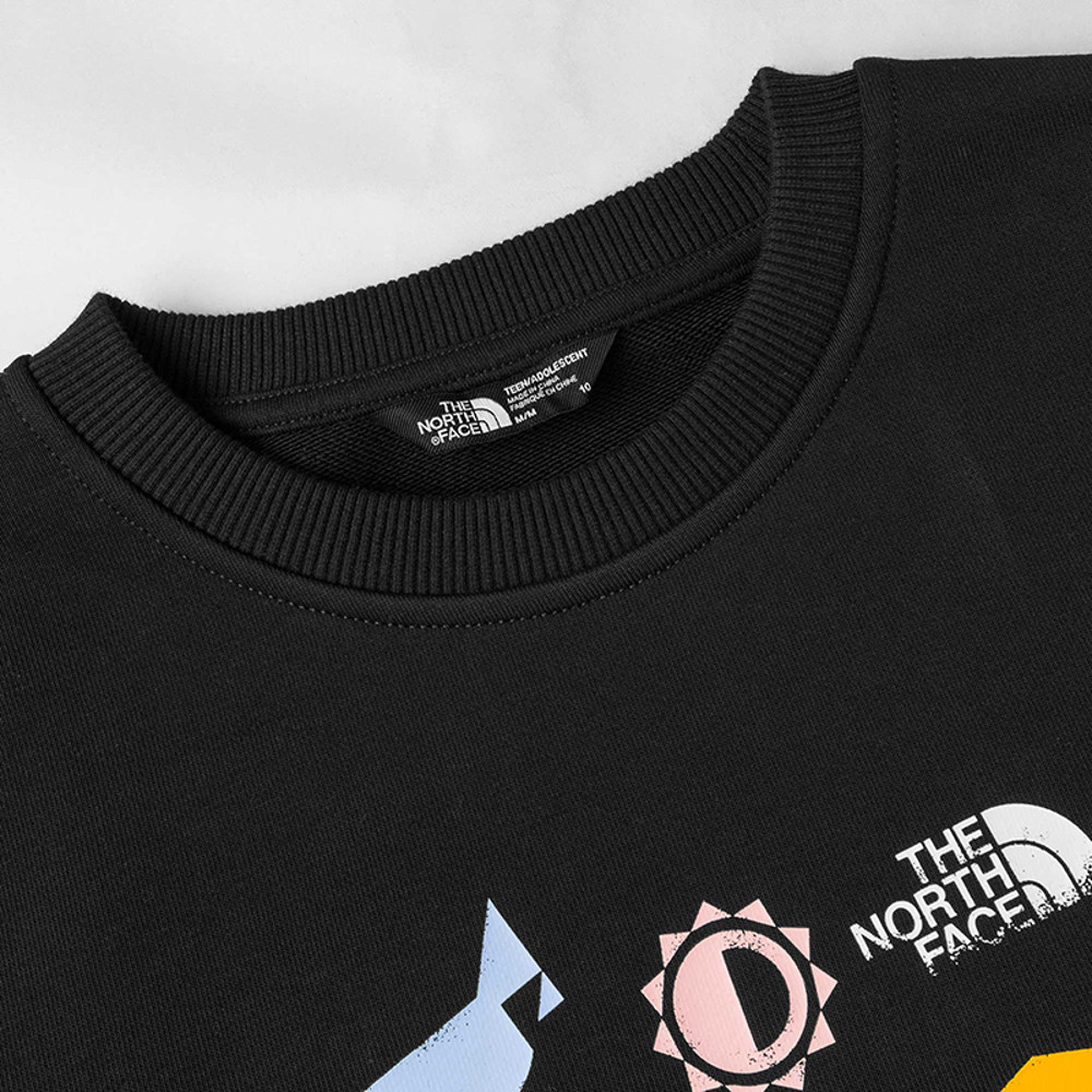 The North Face北面兒童黑色長袖大學T｜8F12JK3