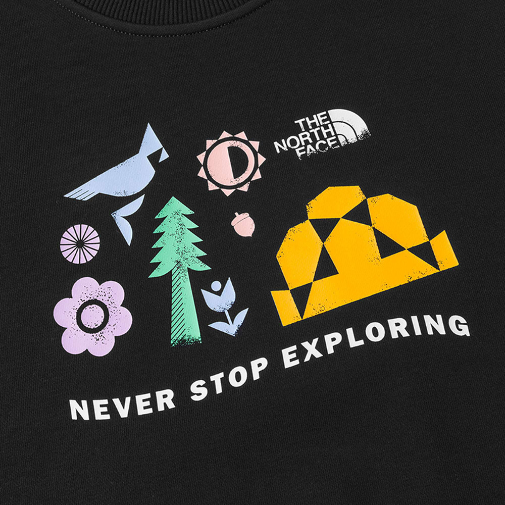 The North Face北面兒童黑色長袖大學T｜8F12JK3