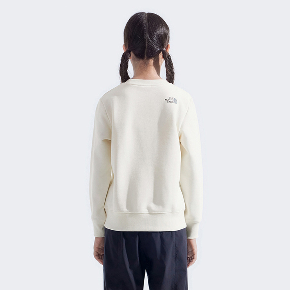 The North Face北面兒童米白色趣味印花設計長袖大學T｜8F12QLI